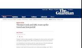 
							         Thomas Cook and QXL team up to launch travel auction portal | Media ...								  
							    