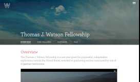 
							         Thomas J. Watson Fellowship | Watson Foundation								  
							    