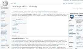 
							         Thomas Jefferson University - Wikipedia								  
							    