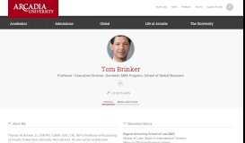 
							         Thomas M. Brinker - Profile | Arcadia University								  
							    