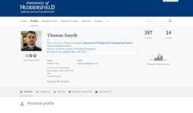 
							         Thomas Smyth — University of Huddersfield Research Portal								  
							    