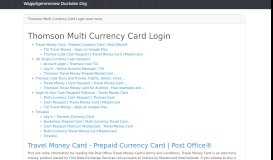 
							         Thomson Multi Currency Card Login - Duck DNS								  
							    