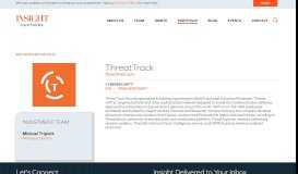 
							         ThreatTrack | Investment | Insight Venture Partners								  
							    