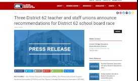 
							         Three District 62 teacher and staff unions announce recommendations ...								  
							    