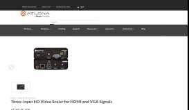 
							         Three-Input HD Video Scaler for HDMI and VGA Signals - Atlona								  
							    