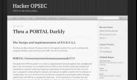 
							         Thru a PORTAL Darkly - Hacker OPSEC								  
							    