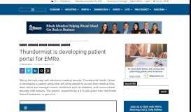 
							         Thundermist is developing patient portal for EMRs - Providence ...								  
							    