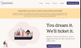 
							         Ticket Tailor - Sell tickets online - Low fees. No Fuss.								  
							    