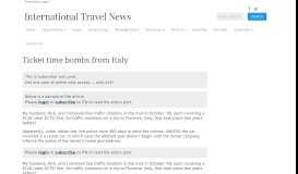 
							         Ticket time bombs from Italy | International Travel News								  
							    