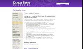 
							         Tickets and Enforcement | Parking Services | Kansas State University								  
							    