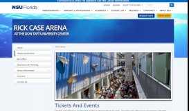 
							         Tickets and Events - Rick Case Arena at the Don Taft University Center								  
							    