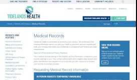 
							         Tidelands Health Medical Records								  
							    