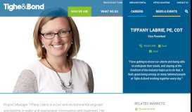 
							         Tiffany Labrie, PE, CDT - Tighe & Bond								  
							    