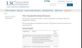 
							         TIG-Funded Pro Bono Projects | LSC - Legal Services Corporation ...								  
							    