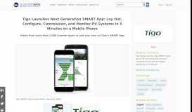 
							         Tigo Launches Next Generation SMART App: Lay Out, Configure ...								  
							    