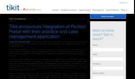 
							         Tikit announces integration of Perfect Portal with their practice and ...								  
							    