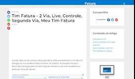 
							         Tim Fatura - 2 Via, Live, Controle, Segunda Via, Meu Tim Fatura								  
							    