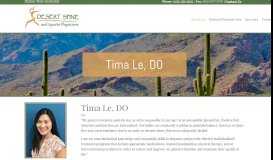 
							         Tima Le, DO, a physician that specializes in pain relief in Phoenix, AZ.								  
							    