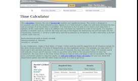 
							         Time Calculator - CSG Network								  
							    