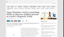 
							         Time Machine: NASA Launching MMS to discover hidden portals in ...								  
							    