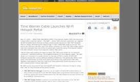 
							         Time Warner Cable Launches Wi-Fi Hotspot Portal - Telecompetitor								  
							    