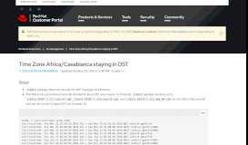 
							         Time Zone Africa/Casablanca staying in DST - Red Hat Customer Portal								  
							    