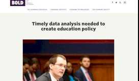 
							         Timely data analysis needed to create education policy - BOLD – Blog								  
							    