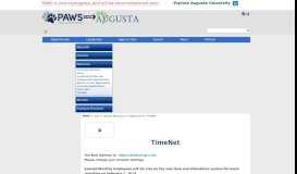 
							         TimeNet - PAWS - Augusta University								  
							    