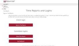 
							         Timesheets and Logins | Robert Half								  
							    