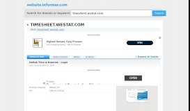 
							         timesheet.westat.com at WI. Deltek Time & Expense - Login								  
							    