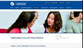 
							         Timetable Collection Period | Australian Pacific College								  
							    