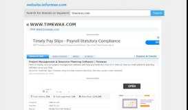 
							         timewax.com at WI. Project Management & Resource Planning ...								  
							    