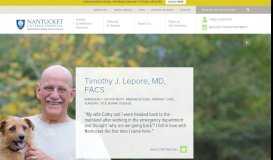 
							         Timothy J. Lepore, MD, FACS | Nantucket Cottage Hospital								  
							    