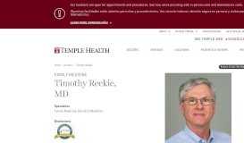 
							         Timothy Reekie | Temple Health								  
							    
