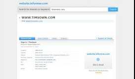 
							         timsown.com at WI. Tim Hortons Enterprise Information Portal								  
							    