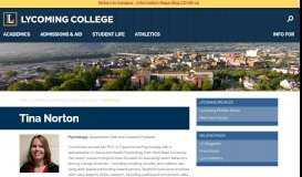 
							         Tina Norton - Lycoming College Profiles | Lycoming College								  
							    