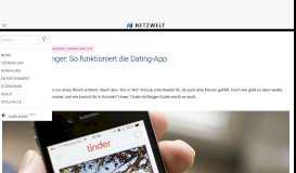 
							         Tinder für Anfänger: So funktioniert die Dating-App - NETZWELT								  
							    