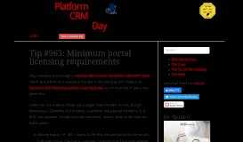 
							         Tip #963: Minimum portal licensing requirements | Dynamics CRM Tip ...								  
							    