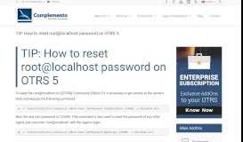 
							         TIP: How to reset root@localhost password on OTRS 5 ...								  
							    