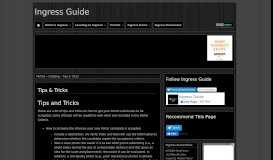 
							         Tips and Tricks for Portal Submission - Ingress Guide								  
							    