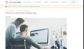 
							         Tips for an effective landing page | Studyportals								  
							    