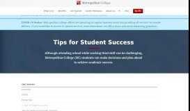 
							         Tips for Student Success - Metropolitan College								  
							    