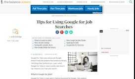 
							         Tips for Using Google for Jobs - The Balance								  
							    