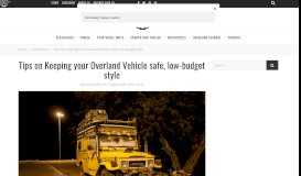 
							         Tips on Keeping your Overland Vehicle safe, low-budget style ...								  
							    