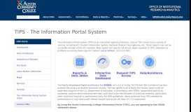 
							         TIPS: The Information Portal System Office of Institutional Effectiveness ...								  
							    