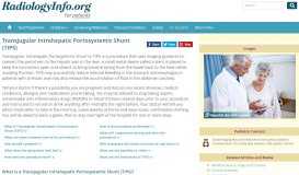 
							         TIPS - Transjugular Intrahepatic Portosystemic Shunt - RadiologyInfo.org								  
							    
