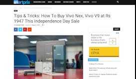
							         Tips & Tricks: How To Buy Vivo Nex, Vivo V9 at Rs 1947 This ...								  
							    
