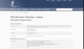 
							         TISC Directory: Pakistan - Gujrat (University of Gujrat (UOG))								  
							    