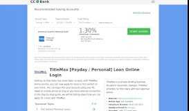 
							         TitleMax [Payday / Personal] Loan Online Login - CC Bank								  
							    