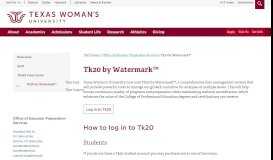 
							         Tk20 by Watermark™ - Educator Preparation Services - Texas ...								  
							    
